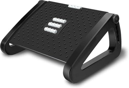 Image of Office Foot Rest Under Desk, Adjustable Height/Angle Ergonomic Foot Stool with Large Roller Massager Function, for Improved Posture/Pressure Relief/Straightening The Hunchback, Home, Office-B