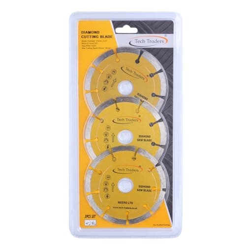 Image of Tech Traders ® 3 x 115mm 4.5" Diamond Disc Cutting Blade Angle Grinder Stone Brick Concrete