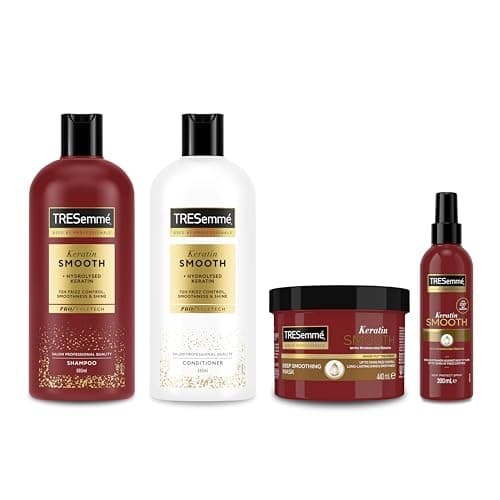 Image of TRESemmé Keratin Smooth Shampoo 680 ml + Conditioner 680 ml + Pro Collection Heat Protect Spay 200 ml + Deep Smoothing Mask 440 ml 4 piece