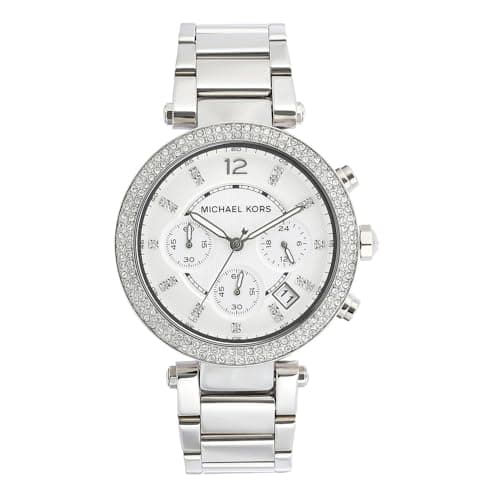 Image of Michael Kors MK5353 Ladies Blair Silver Tone Chronograph Watch