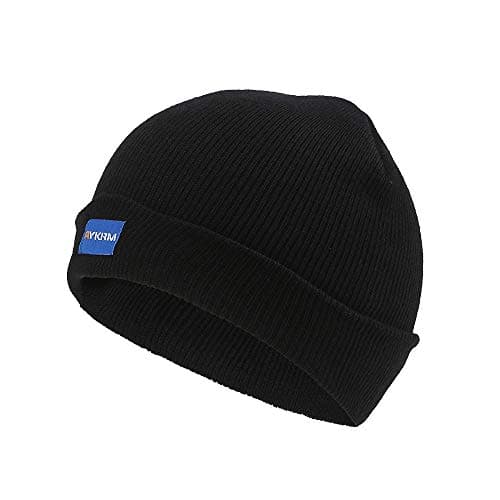 Image of AYKRM 9 colors Hi Visibility Hat black Beanie hat Hi-Vis Knitted Winter Hat (Black, 55-61cm)