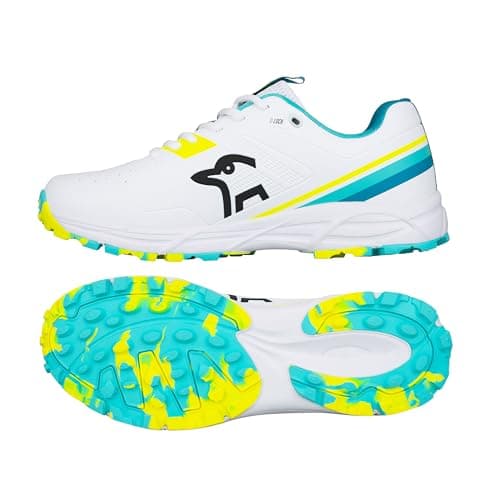 Image of Kookaburra KC 3.0 Rubber Sole Cricket Shoe - Aqua/Yellow (4)