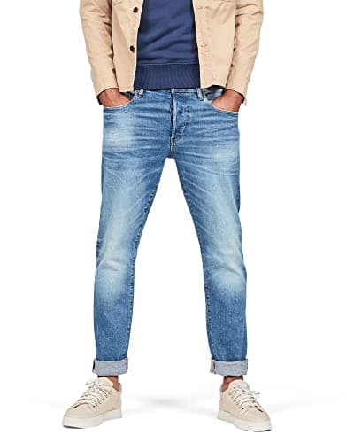 Image of G-Star Men's 3301 Straight Jeans, Blue (authentic faded blue 51002-B631-A817), 36W / 32L