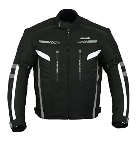 Image of RKsports 1637 MENS WATERPROOF TEXTILE MOTORBIKE MOTORCYCLE JACKET CE ARMOUR (2XL, GREY)