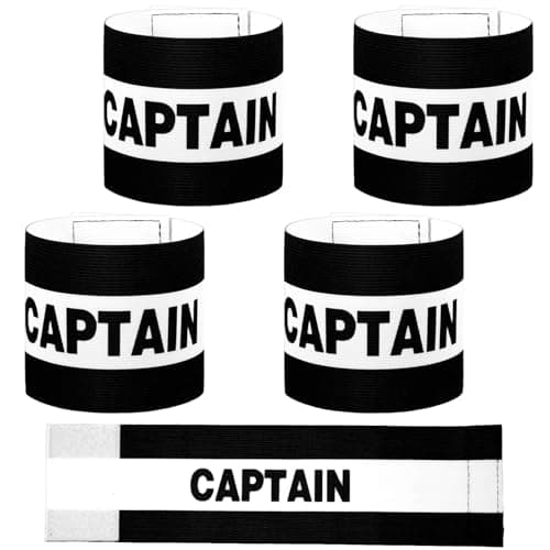 Image of Mabor 4Pcs Captain Arm Bands for Soccer, Black Adjustable Soccer Captain Armband, Arm Bands Football for Adults Youth Rugby Basketball Volleyball Teams