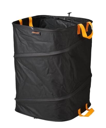 Image of Fiskars PopUp Garden Bag with Handles, Space-saving Folding, Capacity: 175 L, Height: 70 cm, Width: 50 cm, Black/Orange, Ergo, 1028372