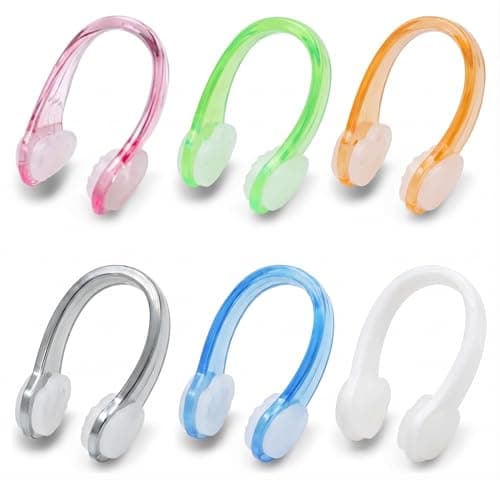 Image of Solvio 6PCS Nose Clips Swimming, Soft Silicone Waterproof Swimming Nose Clip for Adults & Kids,NonSlip Comfortable Swim Nose Plugs Protector with Storage Case for Swimming,Surfing,Diving multicolored
