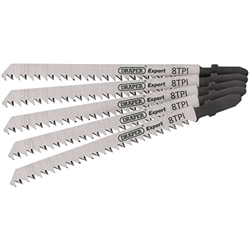 Image of Draper 81728 Expert 5 Piece DT301CD 115mm Jigsaw Blade Set, 230 V, Silver, 115 mm