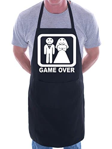 Image of Print4U Game Over Stag Do Night BBQ Cooking Funny Novelty Apron Black