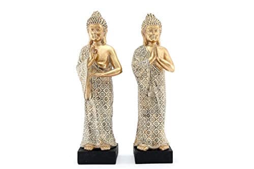 Image of SIL Antique Gold Standing Thai Buddha Figurine Choice of 2 (Only one supplied)