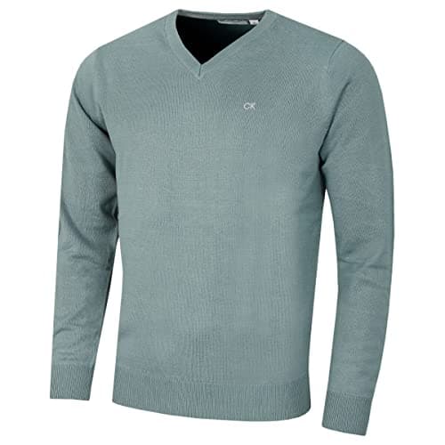 Image of Calvin Klein Mens V-Neck Soft Sweater - Sage - S