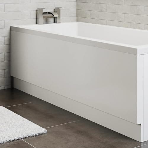 Image of Baystone 1500 Side Front Bath Panel 20mm Acrylic Modern Panels for Bathroom Straight Baths Bathtub Soaking Tubs Smooth Easy Cut, White