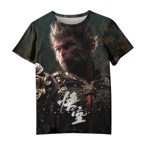 Image of Black Myth China Game Action RPG The Monkey King Ladies Personalised T Shirt Graphic Tops Women Funny Tshirts Oversized Black Short Sleeve Shirt