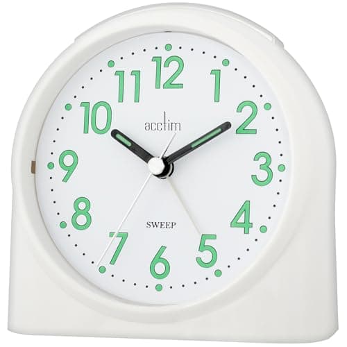 Image of Bentima by Acctim 14702 Sweeper One Non-Tick Alarm Clock, White