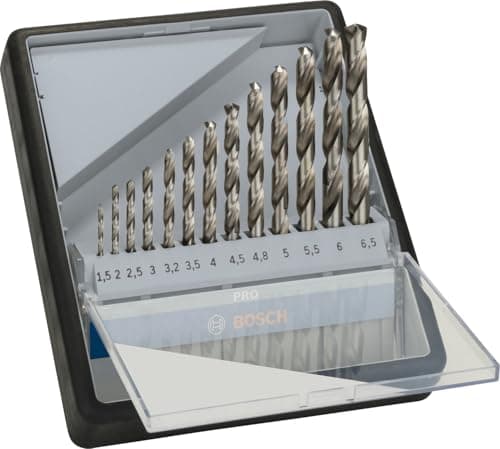 Image of Bosch Professional 13 pcs. HSS-G Metal Drill Bit Set (for metal, Ø 1,5-6,5 mm, Robust Line, Accessory Drill Driver)