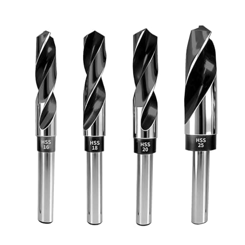 Image of NORTOOLS Blacksmith Drill Bit,4-Piece Heavy-Duty Drill Bit Set, 1/2" Straight Shank HSS Twist Drills (16-18-20-25mm) - For Iron, Steel, Stainless Steel, Wood & More