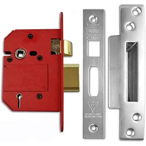 Image of Union Locks BS 5 Lever StrongBOLT Sashlock - Satin Stainless Steel - Size 68