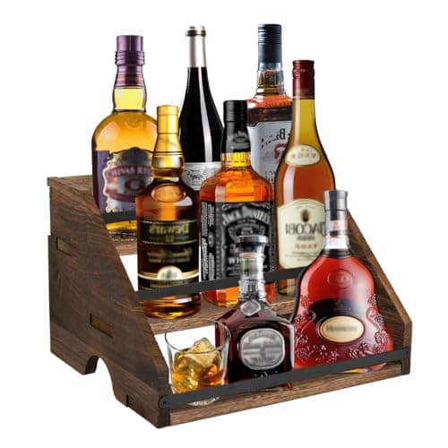 Image of FOCCTS 12 Bottle Wooden Wine Rack 3 Tier Free Standing Storage Shelves,Bottles Wine Holder Storage Shelf,Wine Rack and Water Bottle Organizer for Kitchen Pantry Cellar Bar Cabinet Cupboard Countertop