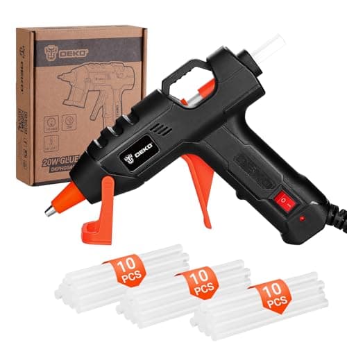 Image of Mini Hot Glue Gun Kit: DEKOPRO 20W Hot Glue Gun with 30 x 7mm Glue Sticks for School Projects,Hobbies,Crafting,DIY,Arts & Home Repairs on Wood,Fabric,Plastic & More Black-Orange
