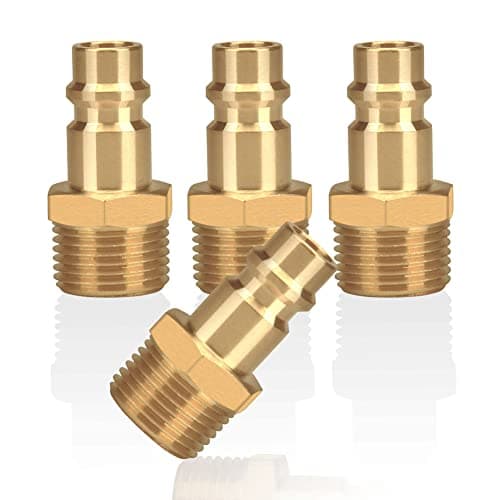 Image of 4pcs Air Line Connectors Euro Airline Hose Compressor Fittings 3/8" BSP Air Coupler and Plug Kit Couplings Connector Male