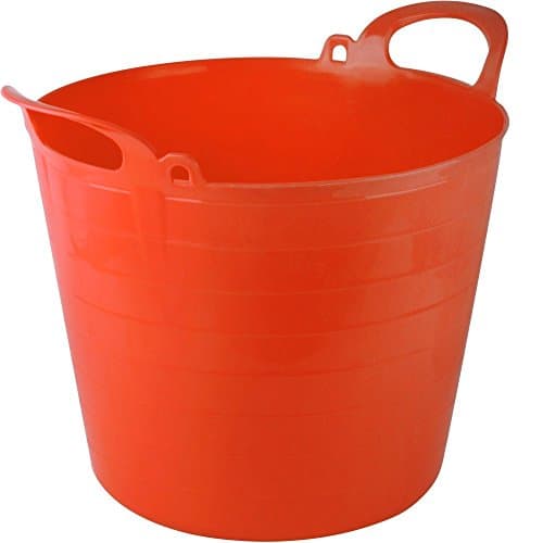 Image of Easy Shopping Large Medium Small Flexi Tub Garden Home Flexible Colour Rubber Storage Container Bucket Polyethylene Flex Tub- MADE IN U.K. (Medium 26 Liter, Red)