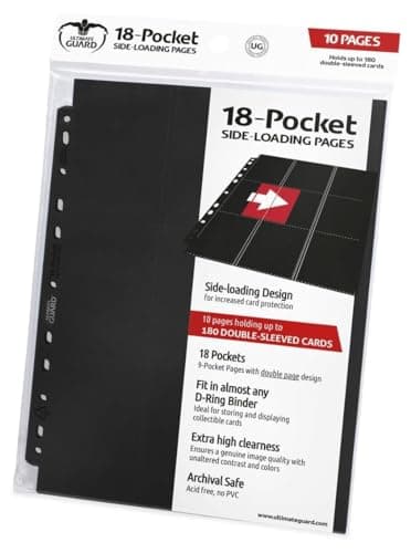 Image of Ultimate Guard 18-Pocket Pages Side-Loading Album (Black)