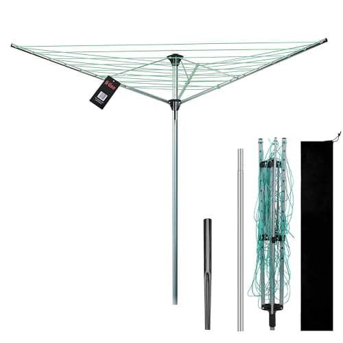 Image of H-LINE 3 Arm 30M Rotary Airer Outdoor Garden Laundry Clothes Washing Line Dryer Folding