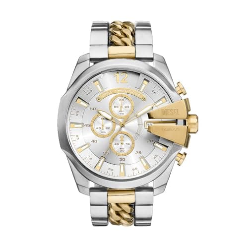 Image of DIESEL Mega Chief Watch for Men, Chronograph Movement with Stainless Steel Strap