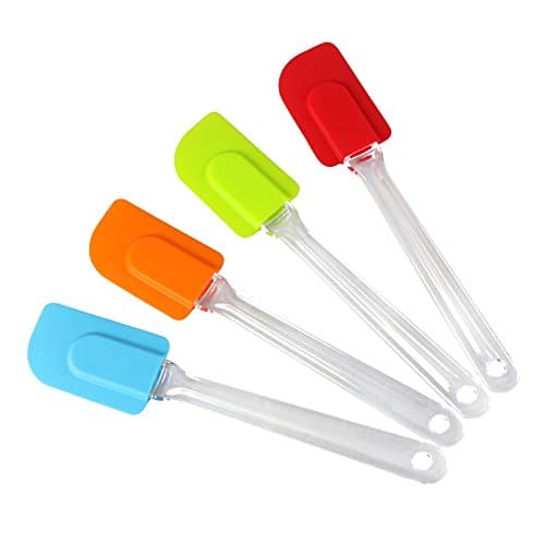 Image of Vicloon Silicone Spatulas Spoons Set, Silicone Kitchen Utensils Including Rubber Spatula, Non-Stick and Heat Resistant for Cooking, Baking and Mixing (Multicolor - 4pcs)