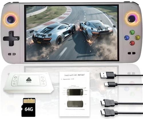 Image of New M27 Handheld Game Console,Built-in 64G with 20000 games,Linux System,7-inch big IPS Screen,Portable Pocket Mini Arcade,HD Output (Gray,64G)