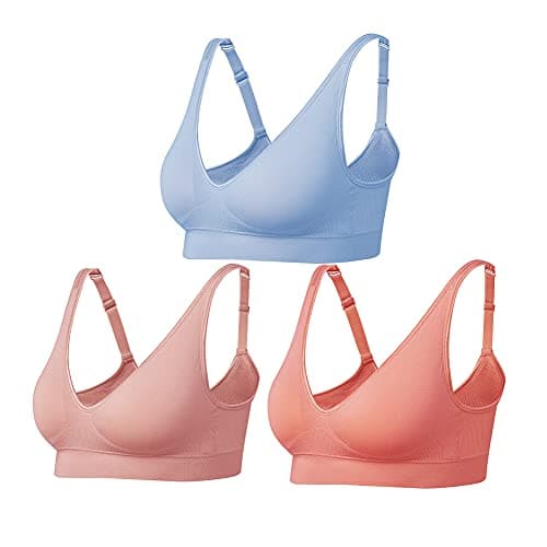 Image of Comfyin Wireless Bras for Women Non Wired Seamless Bras with Removable Pads 3 Pack