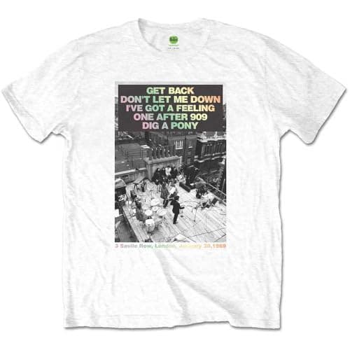 Image of The Beatles Rooftop Songs Gradient Official Tee T-Shirt Mens Unisex (Medium) White