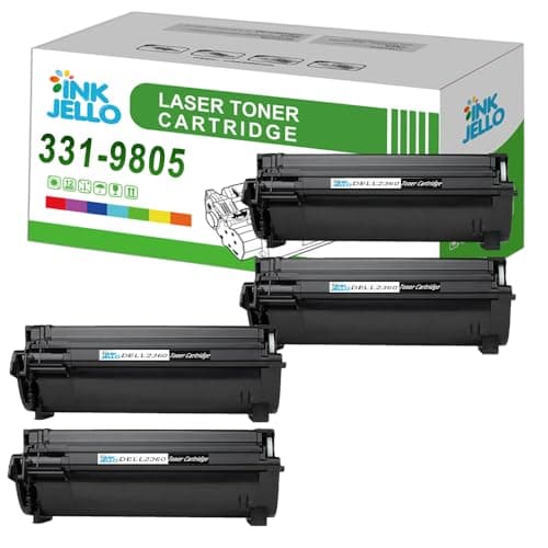 Image of Inkjello 331-9805 Toner Cartridge Replacement For DELL2360 Compatible with Dell B2360d B2360dn B3460dn B3465dnf Printers Black (4-Pack)