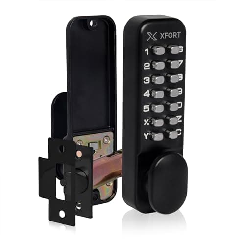 Image of XFORT Digital Door Lock - Matt Black, Keypad Combination Lock with Optional Hold Back Function