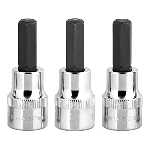 Image of BRAZEN 8mm Hex Bit Socket/Allen Driver Three Pack (3/8" Drive, Short)