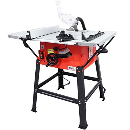 Image of Excel 1800w 10" 250mm Bench Table Saw 240V ~ 50Hz with Legstand Side Extensions & Blade with 5000RPM - Circular Saw Functions - Cutting Off Wheel