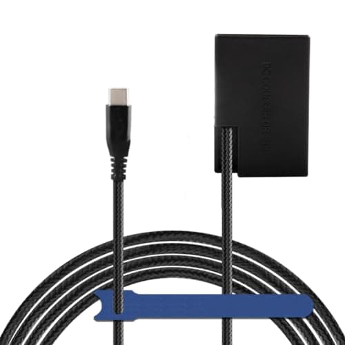 Image of Camaisa PD USB-C Power Cable to LP-E17 Dummy Battery DR-E18 DC Coupler for Canon EOS Rebel T6i T7i SL2 SL3 RP R10 T6s T8i 77D 200D 250D 750D 760D 800D 850D Cameras.