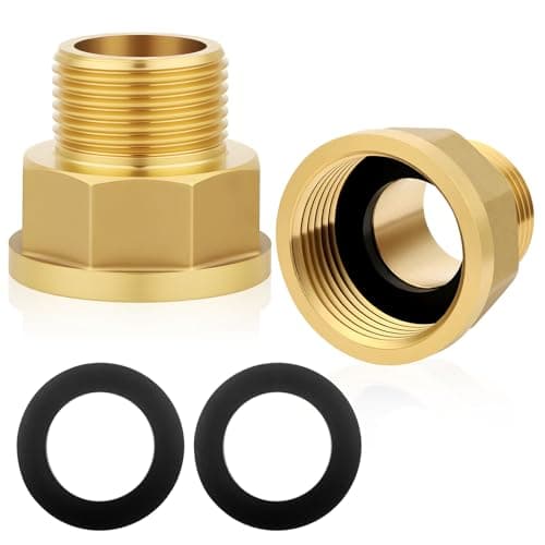 Image of flintronic 1" Female to 3/4" Male BSP Thread Brass Hex Bushing Reducing Connector, 3/4 Inch Male to 1 Inch Female Reducer Adapter for Gas, Water, Pipe Connecting Conversion (2PCS)