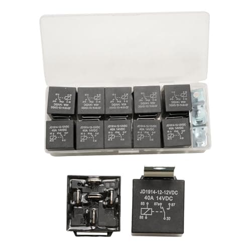 Image of Ollanoos 10 Pack JD1914 12V 40A 5 Pin SPDT Electrical Relays, Starter Switch Relays for Automotive Truck Motorcycle Boat Fan