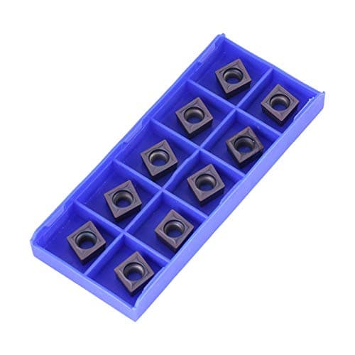 Image of CNC Carbide Inserts, 10pcs CNC Carbide Tips Inserts Blade Cutter Lathe Turning Tool with Box CCMT09T304 VP15TF