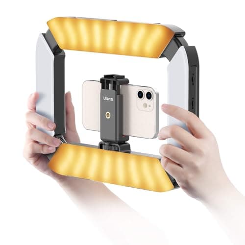 Image of Portable Handheld LED Selfie Ring Light - ULANZI Phone Video Ring Light with Phone Holder, 2500K-8500K Selfie Light with 8000mAh Build-in Battery For Filmmaking, Live Stream, TikTok, YouTube Recording