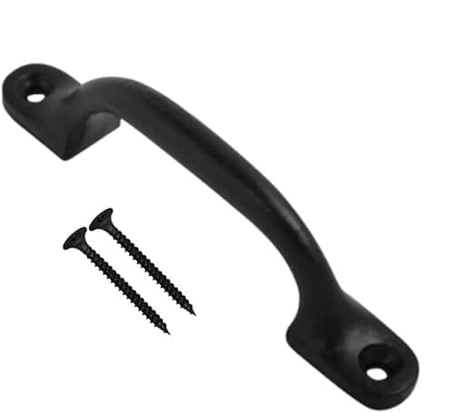 Image of Black Door Bows Pull Handles 4 Inch Sliding Barn Door Handle Retro Bow Shaped Garden Gate Garage Shed Cabinets Door Grab Handles with Screws Pack of 1