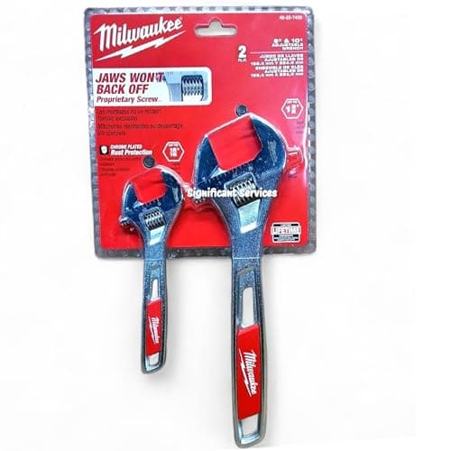 Image of Milwaukee 48227400 6/10-Inch Adjustable Wrench Set - Silver/Red