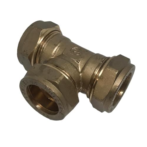 Image of 22mm Compression Equal Tee Brass Plumbing Pipe Fitting Thunderfix
