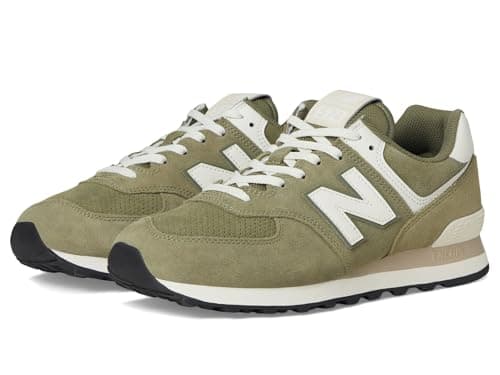 Image of New Balance Unisex-Adult 574 V2 Sneaker, Dark Olivine/Sea Salt, 11.5 Wide Women/10 Men