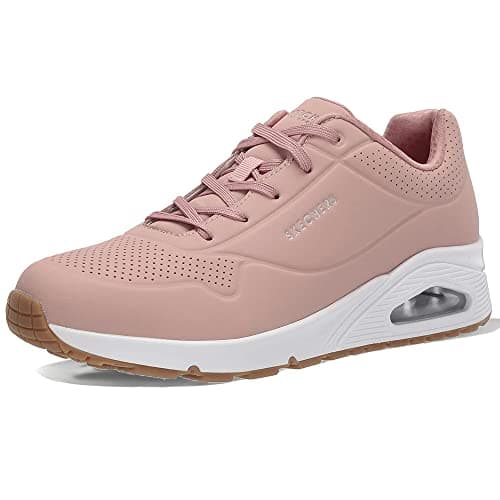 Image of Skechers Womens Uno Stand On Air Sneaker, Blush Durabuck, 5 UK