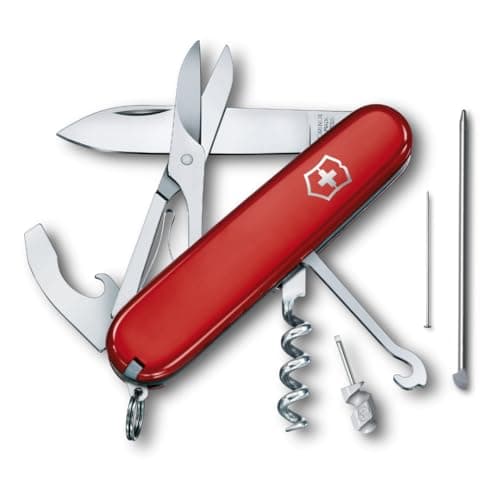 Image of Victorinox Swiss Pocket Knife Compact, 15 Functions, Swiss Made, Multi Tool incl. Blade, Mini Screwdriver, Bottle Opener, Red