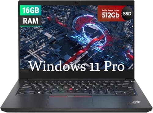 Image of Lenovo Thinkpad E14 Gen2 Laptop Business, 14" FHD(1920x1080) Display, Intel Core i5-1135G7 2.4GHz, 512GB SSD, 16GB RAM, Webcam, US QWERTY Keyboard, Windows 11 Pro (Renewed)