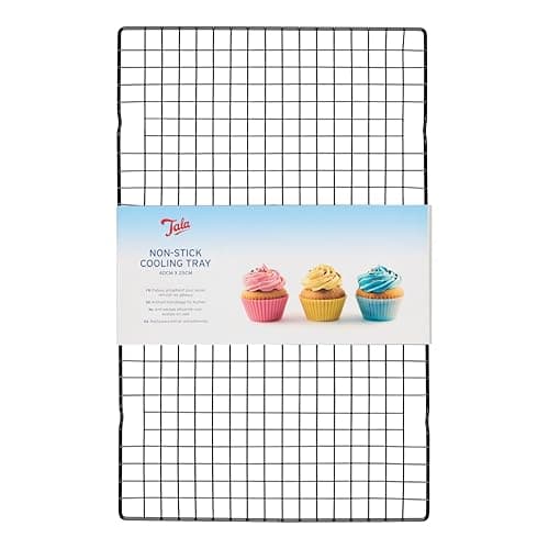 Image of Tala Large Non-Stick Cooling Rack, Perfect for Cooling Freshly Baked Goods Including Muffins, Cookies, Biscuits and Cakes, Measures 40 x 25cm, Black