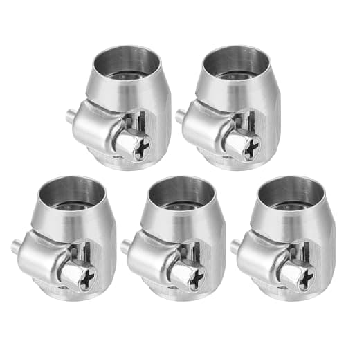 Image of X AUTOHAUX 5 Pcs AN4 Hex Car Hose Finisher Pipe Clamp with Screw Silver Tone